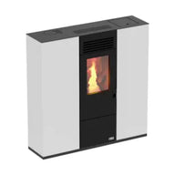Estufa de Pellet PASILLO 10 kW | Diseño Extraplano (25 cm fondo), Rendimiento 92.66%, Clase A+ (Blanca)