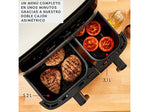 Freidora de Aire Moulinex Dual Fry & Grill EZ905D (8.3L) | Doble Cesta Asimétrica (5.2L+3.1L), 2700W, Función Grill, WiFi (Inox)