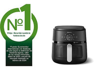 Freidora de Aire Philips Airfryer NA231/00 (6.2L) | 1700W, Ventana de Cocción, 13 en 1, Tecnología Rapid Air (Negro/Plata)