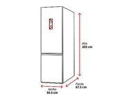 Frigorífico Combi LG GBV5240CSW, Total No Frost, 203 cm, 387 L, Clase C, Blanco