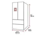 Frigorífico French Door XXL Haier HB26FSNAAA, 100.5 cm, 750 L, Total No Frost, Negro Grafito