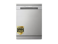 Lavavajillas LG DF142FV, 14 servicios, 5 programas, 60 cm, Inox antihuellas, Clase D