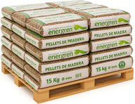 Palet de Pellets PEYCA | 15 Sacos, Certificado ENplus A1, Madera de Pino, Diámetro