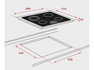 Placa Vitrocerámica Teka TB 6315 | 3 Zonas, Zona Gigante de 27 cm, Touch Control (Negro)