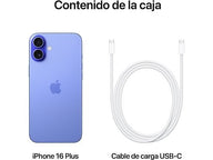 Apple iPhone 16 Plus, 128 GB, 6.7" OLED Super Retina XDR, Azul Ultramar